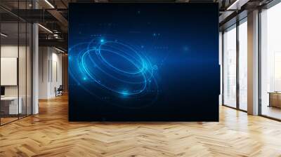 digital business, vector tech circle and technology background. Wall mural