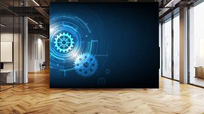 digital business , vector tech circle and technology background. Wall mural