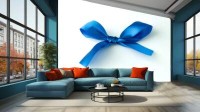 Blue Bow Ribbon Wall mural