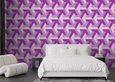 Purple seamless geometric pattern. Wall mural