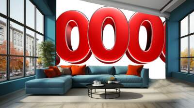 Number 29000 red 3D illustration. Advertising signs. Product design. Product sales. Wall mural