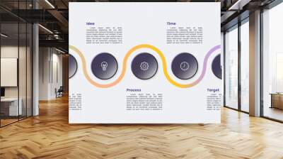 infographic circle diagram template for 5 step business plan concept Wall mural