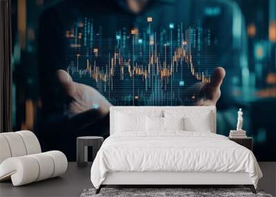 hand holding digital tablet Wall mural