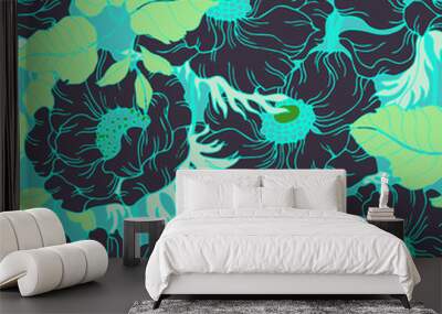 Abstract elegance pattern with floral background. Wall mural