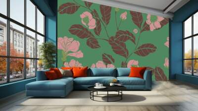 Abstract elegance pattern with floral background. Wall mural