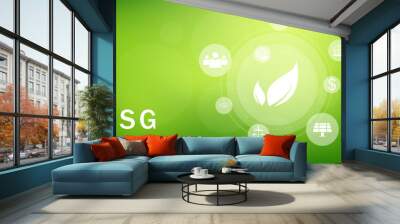 Banner ESG - Environmental, Social and Corporate Governance. concept of business trend. vector design illustration. Wall mural