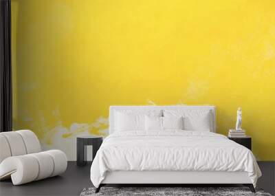 abstract watercolour background, bright yellow watercolour paint on white paper texture background Wall mural