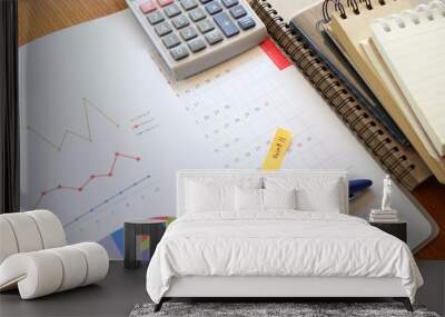 graph paper and planner Wall mural