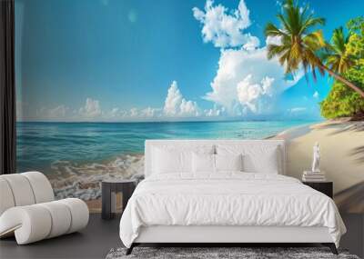 beach with palm trees Wall mural