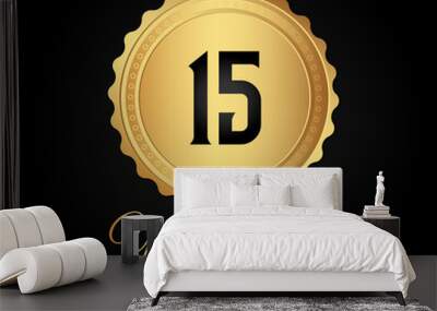 15 years anniversary gold Wall mural