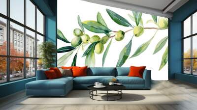 Oliven Ast Zweig Olivenbaum Natur Olive Wasserfarben Wall mural