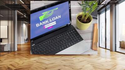 Bank loan concept on a laptop Wall mural