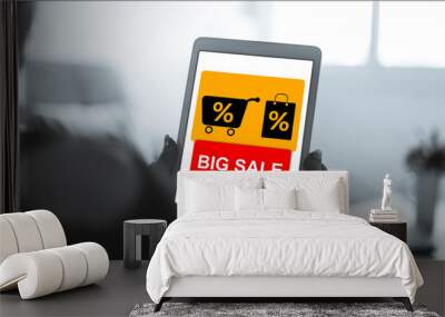 Big sale concept on a tablet Wall mural