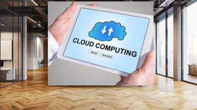 Cloud computing concept on a tablet Wall mural