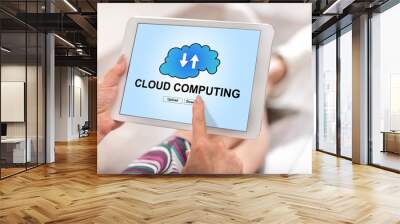 Cloud computing concept on a tablet Wall mural