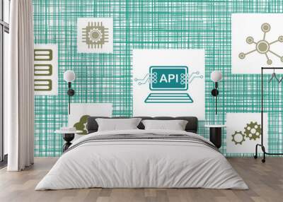 Concept of api Wall mural