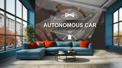 Concept of autonomous car Wall mural