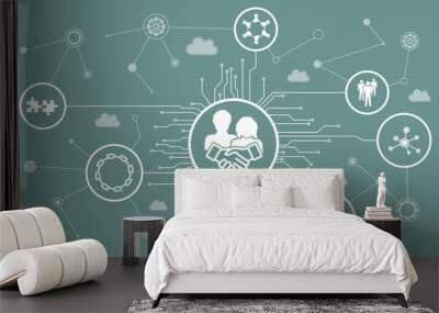 Concept of collaboration Wall mural