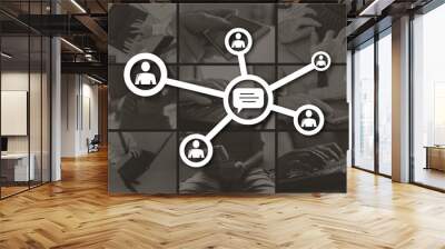 Concept of communication network Wall mural