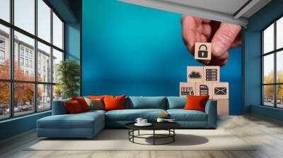 Concept of data protection Wall mural