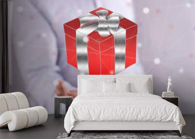 Concept of gift Wall mural