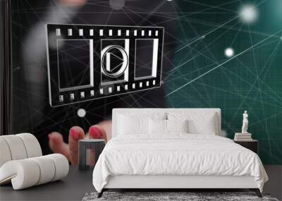 Concept of movies, video and cinema Wall mural