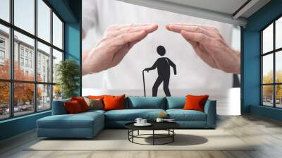 Concept of old age insurance Wall mural