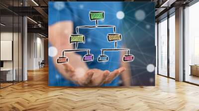 Concept of organizational chart Wall mural