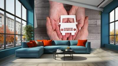 Concept of truck insurance Wall mural