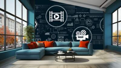 Concept of video marketing Wall mural