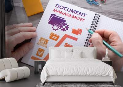 Document management concept on a notepad Wall mural