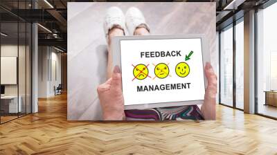 Feedback management concept on a tablet Wall mural