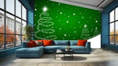 Green christmas background Wall mural