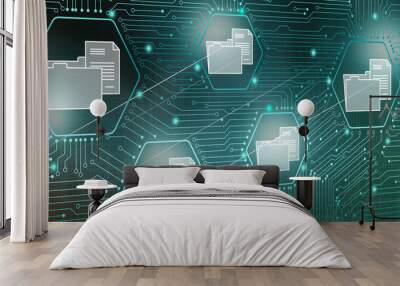 Illustration of digital data concept Wall mural