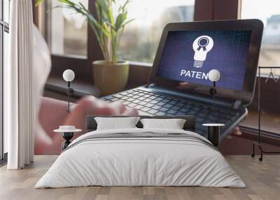 Patent concept on a laptop screen Wall mural