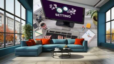 Setting concept on a computer Wall mural