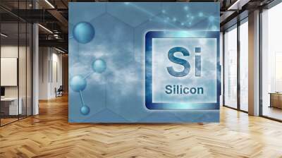 Si symbol. Silicon chemical element Wall mural