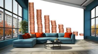 Stacks of copper coins Wall mural