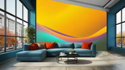 Abstract Gradient Background with Wavy Lines Wall mural