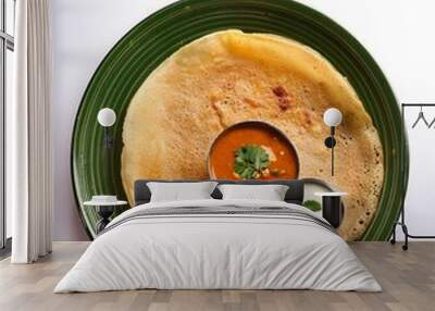 South Indian Dosa with Sambar and Coconut Chutney Wall mural