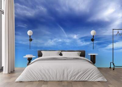 Background of blue sky and white clouds Wall mural