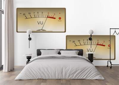 Analog VU Meter, vector illustration Wall mural