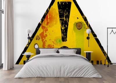 be careful sign, warning sign, vector illustration Wall mural