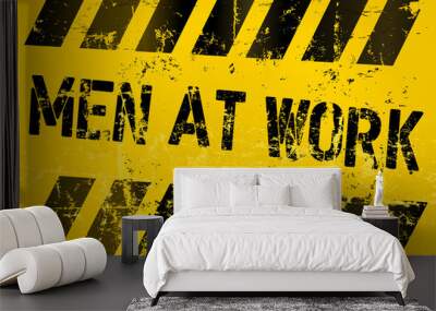 men at work sign,vector illustration Wall mural