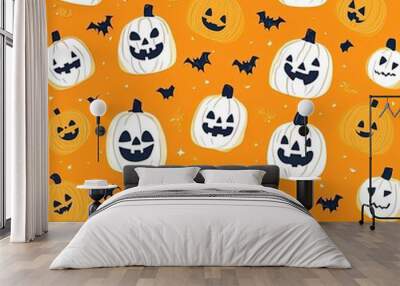 colorful halloween pattern design Wall mural