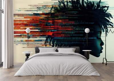 Data Stream Wall mural