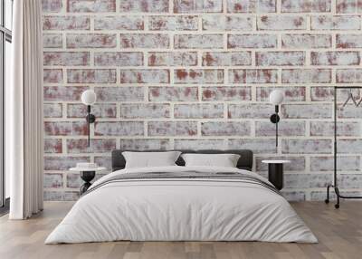 Whitewashed brick wall texture or background Wall mural