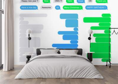 Messages Flat Bubbles Wall mural