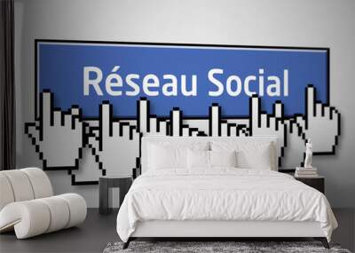 réseau social bouton 2 Wall mural