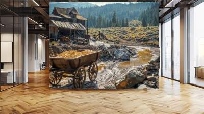 California Gold Rush, 1849, Gold rush, Gold mine Wall mural